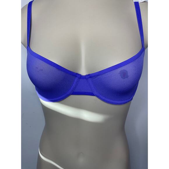 Smoothez by Aerie Women's Size 32D Balconette Bra Blue Mesh Sheer Underwire NWT - Picture 2 of 7